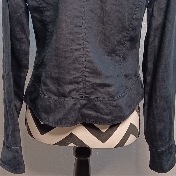 Garnet Hill 100 % Linen Sz S Easy Drape Open Front Jacket - Picture 7 of 11